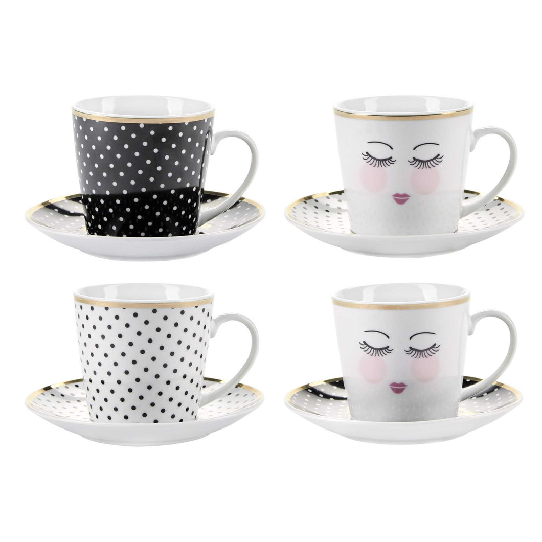 Eyes&dots - Set 4 tazas de café Miss Étoile