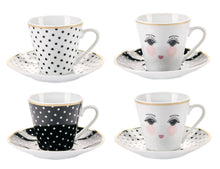 Cargar imagen en el visor de la galería, Eyes&amp;dots - Set 4 tazas de café espresso Miss Étoile

